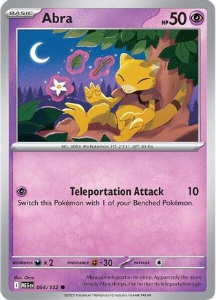 Abra 054/132 - Reverse Holofoil ME01 Mega Evolution