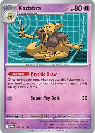 Kadabra 055/132 - Reverse Holofoil ME01 Mega Evolution