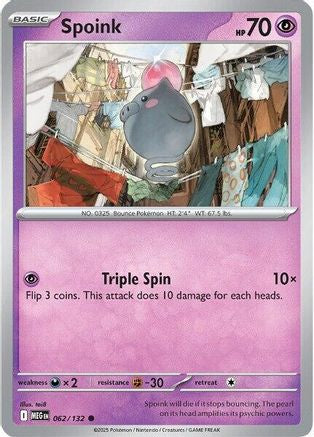 Spoink 062/132 - Reverse Holofoil ME01 Mega Evolution