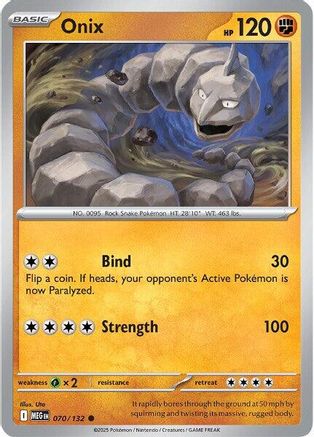 Onix 070/132 - Reverse Holofoil ME01 Mega Evolution