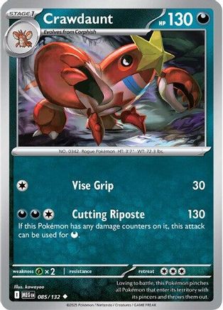 Crawdaunt 085/132 - Reverse Holofoil ME01 Mega Evolution