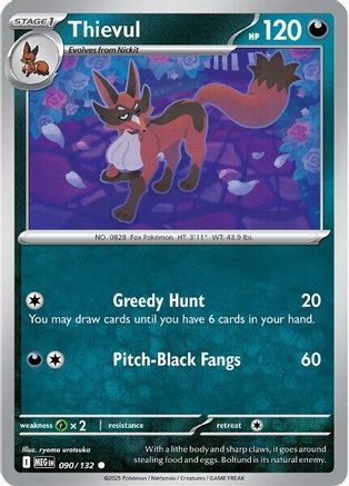 Thievul 090/132 - Reverse Holofoil ME01 Mega Evolution