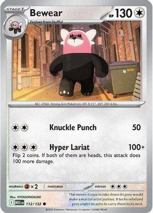 Bewear 112/132 - Reverse Holofoil ME01 Mega Evolution