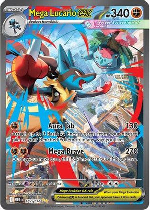 Mega Lucario ex 179/132  - Holofoil ME01 Mega Evolution - Special Illustration Rare