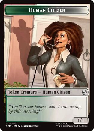 Human Citizen // Treasure Double-Sided Token (SPM-4 // 7)  Foil - Marvel's Spider-Man