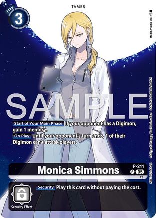 Monica Simmons (Hacker's Slumber Box Promotion Pack) (P-211) - Digimon Promotion Cards Foil