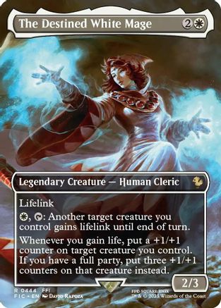 The Destined White Mage (Borderless) (FIC-444)  Foil - Commander: FINAL FANTASY