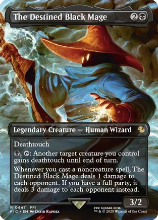 The Destined Black Mage (Borderless) (FIC-447)  Foil - Commander: FINAL FANTASY