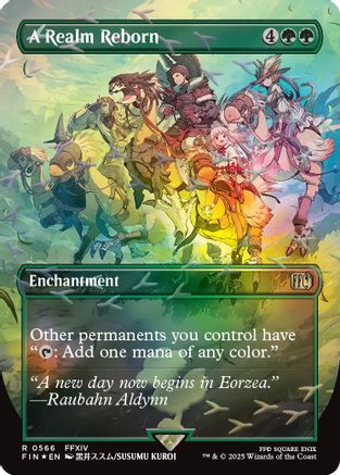 A Realm Reborn (Borderless) (Chocobo Track Foil) (FIN-566)  Foil - FINAL FANTASY