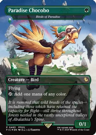 Paradise Chocobo - Birds of Paradise (Borderless) (FIC-483)  Foil - Commander: FINAL FANTASY