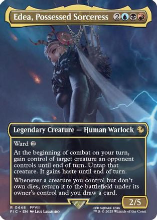 Edea, Possessed Sorceress (Borderless) (FIC-448)  Foil - Commander: FINAL FANTASY