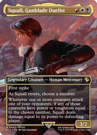 Squall, Gunblade Duelist (Borderless) (FIC-453)  Foil - Commander: FINAL FANTASY