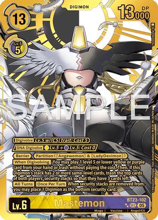 Mastemon (Rare Pull) (BT23-102) - Hackers' Slumber Foil