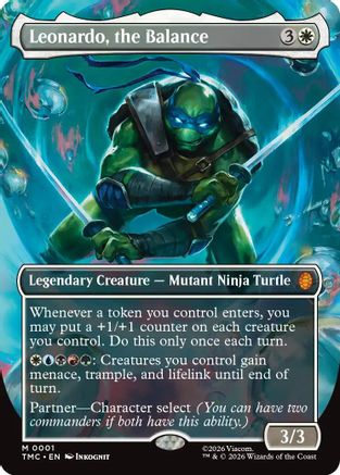 Leonardo, the Balance (0001) (Borderless) (TMC-001)  Foil - Commander: Teenage Mutant Ninja Turtles