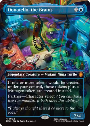 Donatello, the Brains (0002) (Borderless) (TMC-002)  Foil - Commander: Teenage Mutant Ninja Turtles