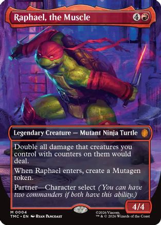 Raphael, the Muscle (0004) (Borderless) (TMC-004)  Foil - Commander: Teenage Mutant Ninja Turtles