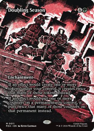 Doubling Season (Borderless) (PZA-011)  - Teenage Mutant Ninja Turtles Eternal-Legal