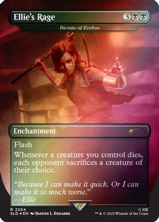 Ellie's Rage - Dictate of Erebos (Rainbow Foil) (SLD-2204) - Secret Lair Drop Series Foil