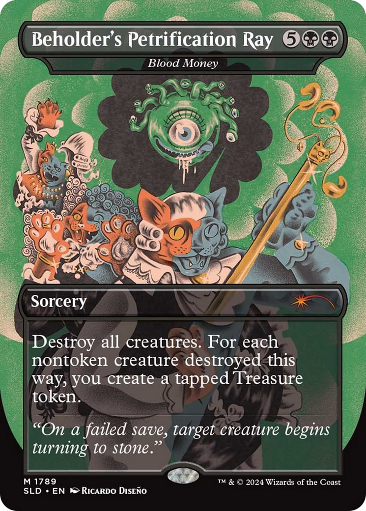 Beholder's Petrification Ray - Blood Money (SLD-1789)  - Secret Lair Drop / Beholder's Petrification Ray (Borderless)