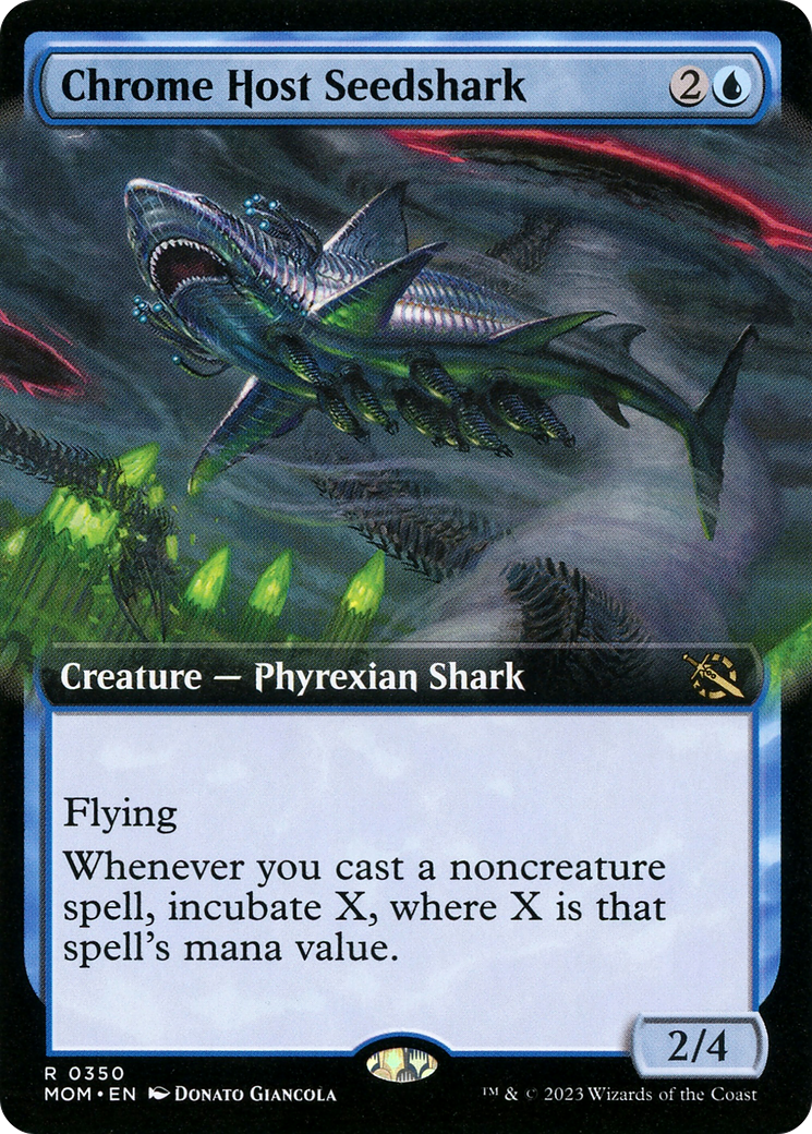Chrome Host Seedshark (Extended Art) (MOM-350)  Foil - March of the Machine: (Extended Art)