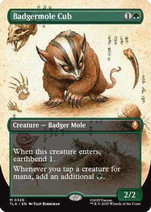 Badgermole Cub (Borderless) (TLA-326)  Foil - Avatar: The Last Airbender