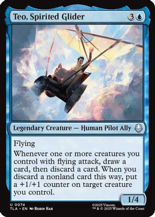 Teo, Spirited Glider (TLA-074)  Foil - Avatar: The Last Airbender