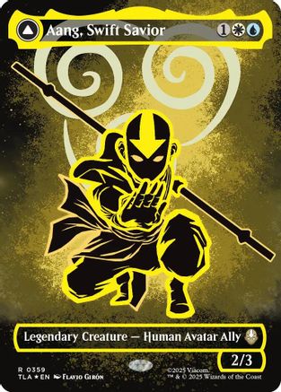 Aang, Swift Savior (Borderless) (Neon Ink Foil) (TLA-359)  Foil - Avatar: The Last Airbender
