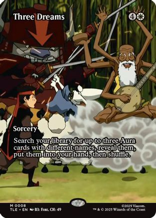 Three Dreams (Borderless) (TLE-008)  Foil - Avatar: The Last Airbender: Eternal-Legal