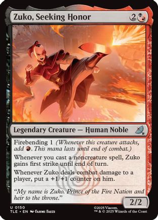 Zuko, Seeking Honor (TLE-150)  Foil - Avatar: The Last Airbender: Eternal-Legal