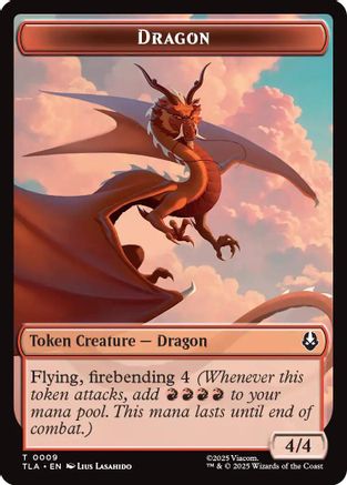 Dragon // Food (0019) Double-Sided Token (TLA-9 // 19)  Foil - Avatar: The Last Airbender