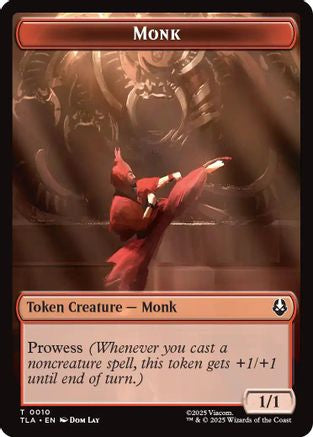 Monk // Food (0021) Double-Sided Token (TLA-10 // 21)  Foil - Avatar: The Last Airbender