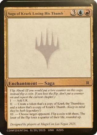 Saga of Krark Losing His Thumb (-)  - Un-Known Event Playtest Cards