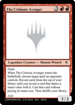 The Crimson Avenger (-)  - Un-Known Event Playtest Cards