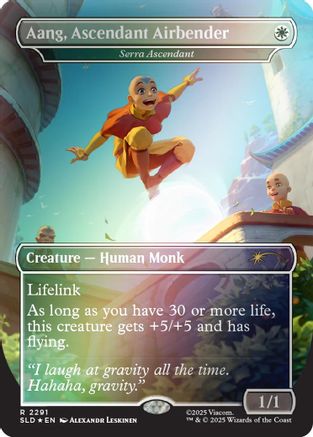 Aang, Ascendant Airbender - Serra Ascendant (Rainbow Foil) (SLD-2291)  Foil - Secret Lair Drop Series