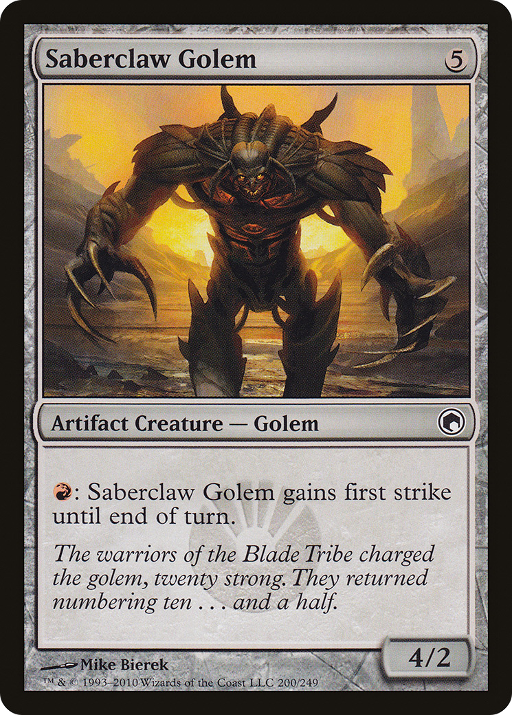 Saberclaw Golem (SOM-200)  Foil - Scars of Mirrodin