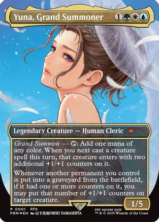 Yuna, Grand Summoner (Borderless) (WPN-001)  Foil - WPN & Gateway Promos