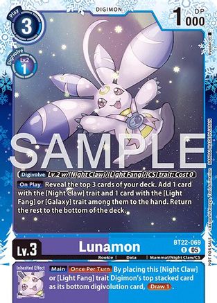 Lunamon (Regulation Battle Vol. 4 Participant) (BT22-069) - Cyber Eden Foil
