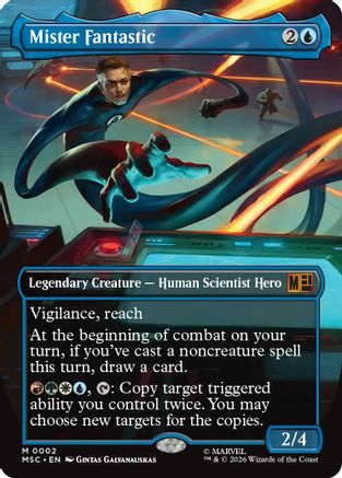 Mister Fantastic (Borderless) (MSC-002)  Foil - Commander: Marvel Super Heroes