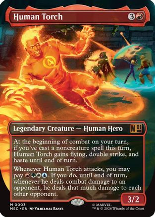 Human Torch (Borderless) (MSC-003)  - Commander: Marvel Super Heroes