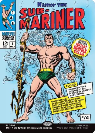 Namor The Sub-Mariner (Borderless) (MSH-391)  Foil - Marvel Super Heroes