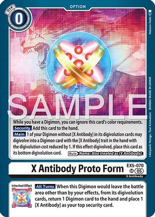 X Antibody Proto Form (Reprint) (EX5-070) - Advanced Booster Digimon Generation Foil