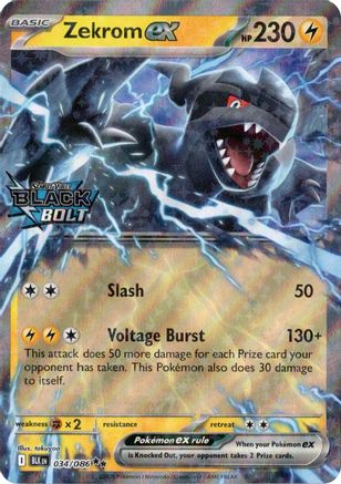 Zekrom ex (Black Bolt Stamped) 034/086  - Holofoil Miscellaneous Cards & Products - Double Rare