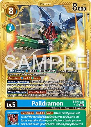 Paildramon (Gold Border) (BT16-025) - Advanced Booster Digimon Generation Foil