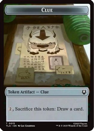 Clue (0015) // Spirit (0003) Double-Sided Token (TLA-15 // 3)  Foil - Avatar: The Last Airbender