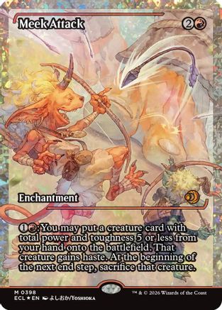 Meek Attack (0398) (Showcase) (Fracture Foil) (ECL-398)  Foil - Lorwyn Eclipsed