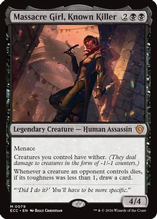 Massacre Girl, Known Killer (ECC-079) - Commander: Lorwyn Eclipsed