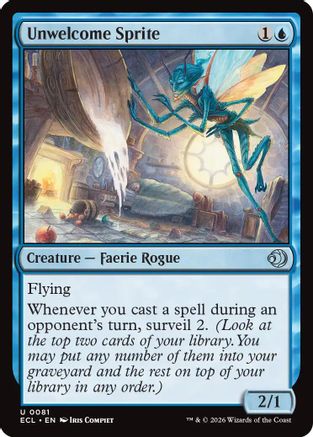 Unwelcome Sprite (ECL-081)  Foil - Lorwyn Eclipsed