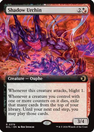 Shadow Urchin (Extended Art) (ECL-379)  Foil - Lorwyn Eclipsed