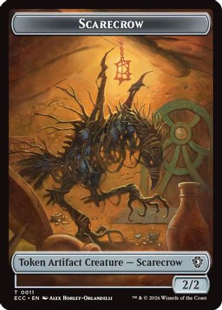 Scarecrow // Treasure Double-Sided Token (ECC-11 // 10)  - Commander: Lorwyn Eclipsed