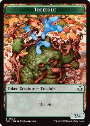 Treefolk // Goblin Double-Sided Token (ECL-3 // 6)  Foil - Lorwyn Eclipsed